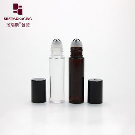 10ml transparent amber empty plastic PET skin care lip gloss roll on tube