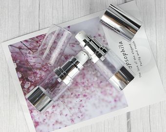 A0230 15ml 30ml 50ml  skin care emulsion serum silver airless pump bottle