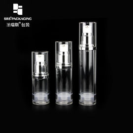 AS transparent 15ml 30ml 50ml cosmetic plastic airless pump empty bottle