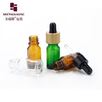cosmetic packaging no leakage dropper essential oil empty green glass bottle