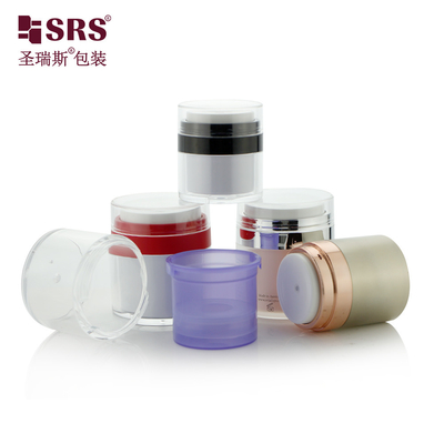 Replaceable Acrylic Airless Pump Cream Jar Container 15ml 30m 50ml Customized Color