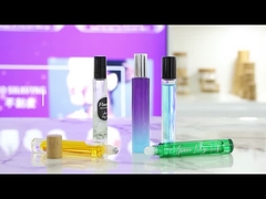 GB Square Colorful Clear Perfume No Leakage Thick Bottom Glass Roller Bottle 10ml