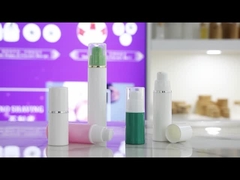 A024 white bottle and white cap with silver line PP airless bottle for serum lotion