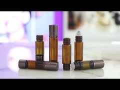 SGP1 Amber Glass Bottle With Roller Ball Insert Plug For Essential Oil No Leakage
