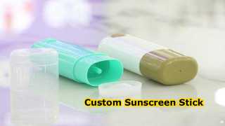 Watch: D041 40ml Oval Shape Injection Custom Color Glossy Plastic Sunscreen Stick Container Showcase